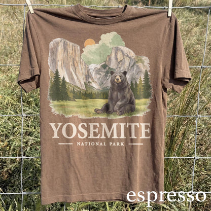 Yosemite Bear National Park T-Shirt, Retro Wildlife Nature Tee, Vintage Outdoor Shirt