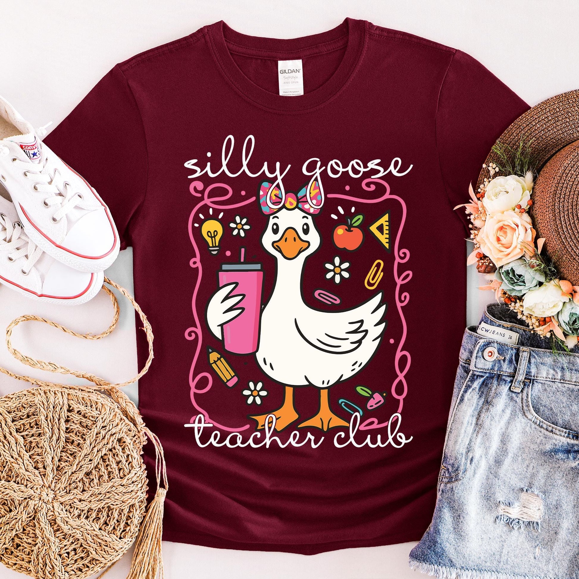 Silly Goose Teacher Club Shirt, Funny Teacher Appreciation Shirt, Cute Goose Teacher Tee, Teacher Gift for Women, End of School Year Shirt