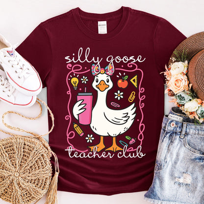 Silly Goose Teacher Club Shirt, Funny Teacher Appreciation Shirt, Cute Goose Teacher Tee, Teacher Gift for Women, End of School Year Shirt