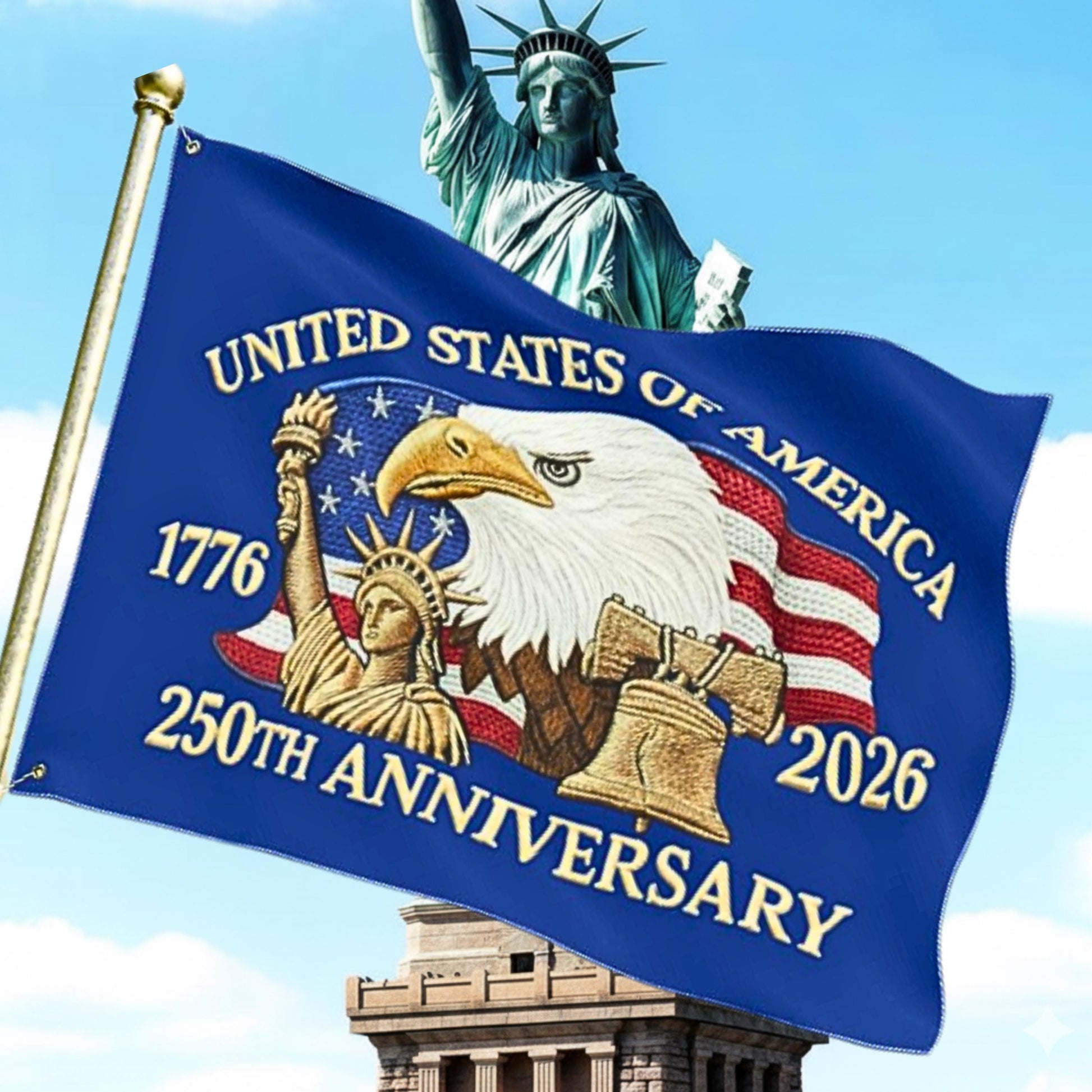 United States 250th Anniversary Eagle 1776-2026 Double-sided Flag
