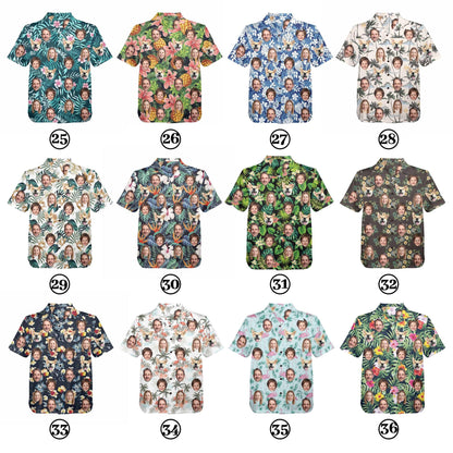 Custom Picture Face Hawaiian Shirt: Personalized Photo Floral Aloha Shirt, Dad Family Matching Shirts