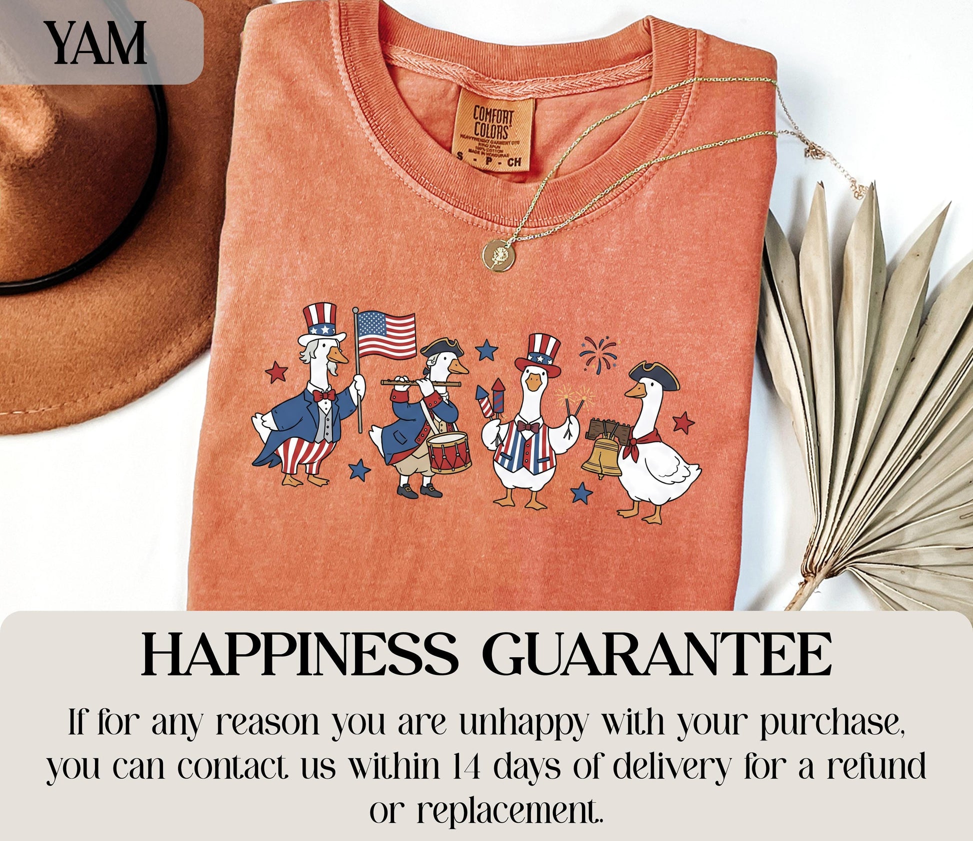 Patriotic Goose T-Shirts, July 4th Comfort Colors®, USA Pride, American, Independence Day Apparel