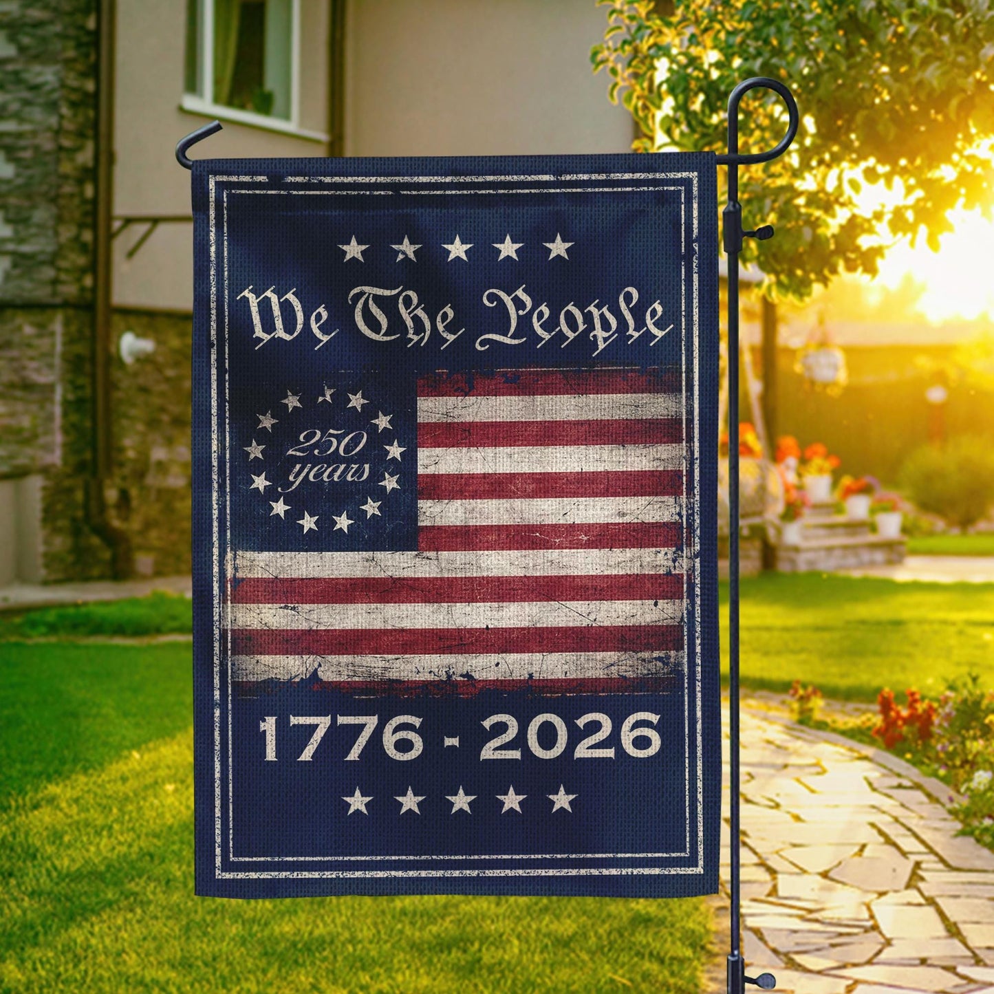 250 Years America Garden Flag, Celebrate 250th Anniversary USA Flag, United States Patriotic Flag, 1776-2026 Flag, Patriotic Flag Gift