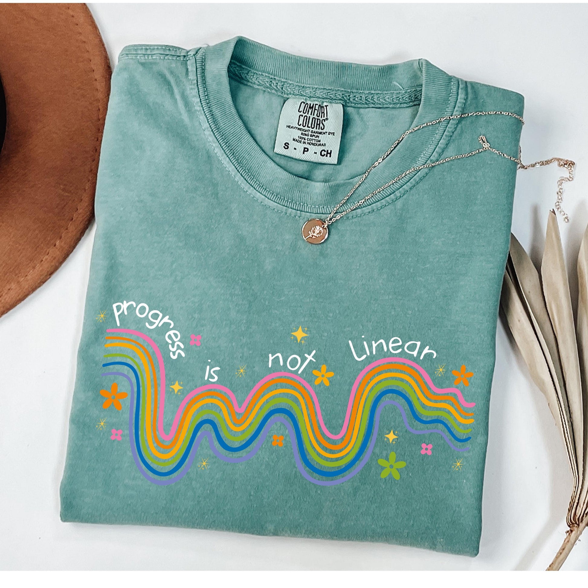 Comfort Colors Progress Is Not Linear Teacher Shirt: Mental Health Awareness