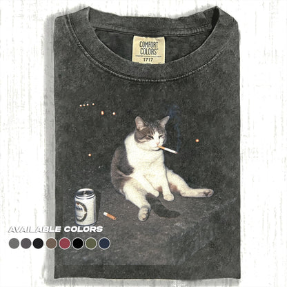Comfort Colors® Drunk Cat Shirt | Funny Animal Meme Tee | Cat Shirt | Unisex Graphic T Shirt Cat Photo T-Shirt | Unisex Graphic Tee