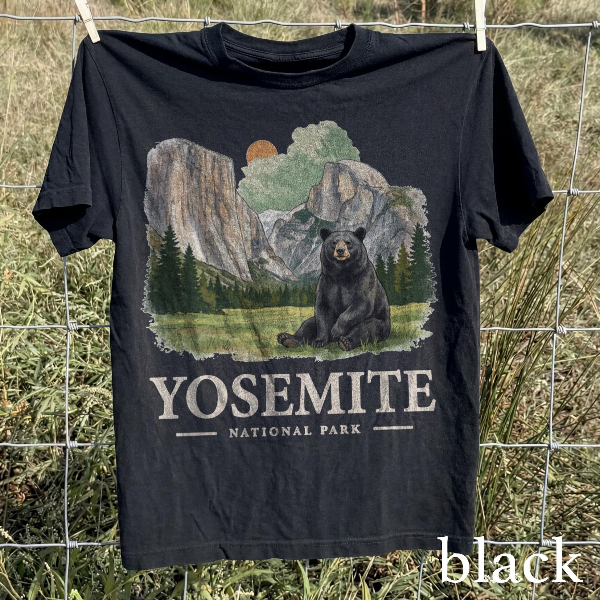 Yosemite Bear National Park T-Shirt, Retro Wildlife Nature Tee, Vintage Outdoor Shirt