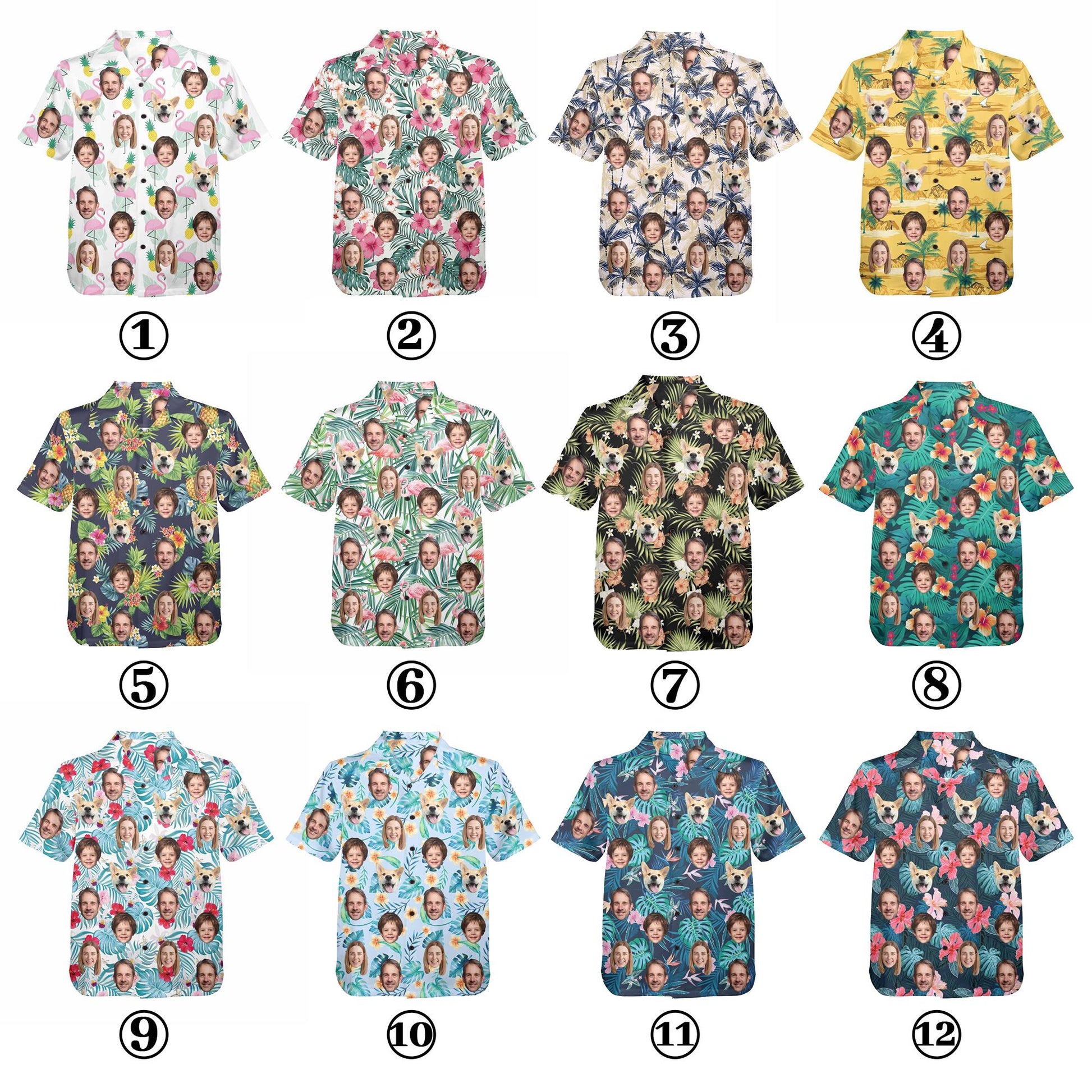 Custom Picture Face Hawaiian Shirt: Personalized Photo Floral Aloha Shirt, Dad Family Matching Shirts