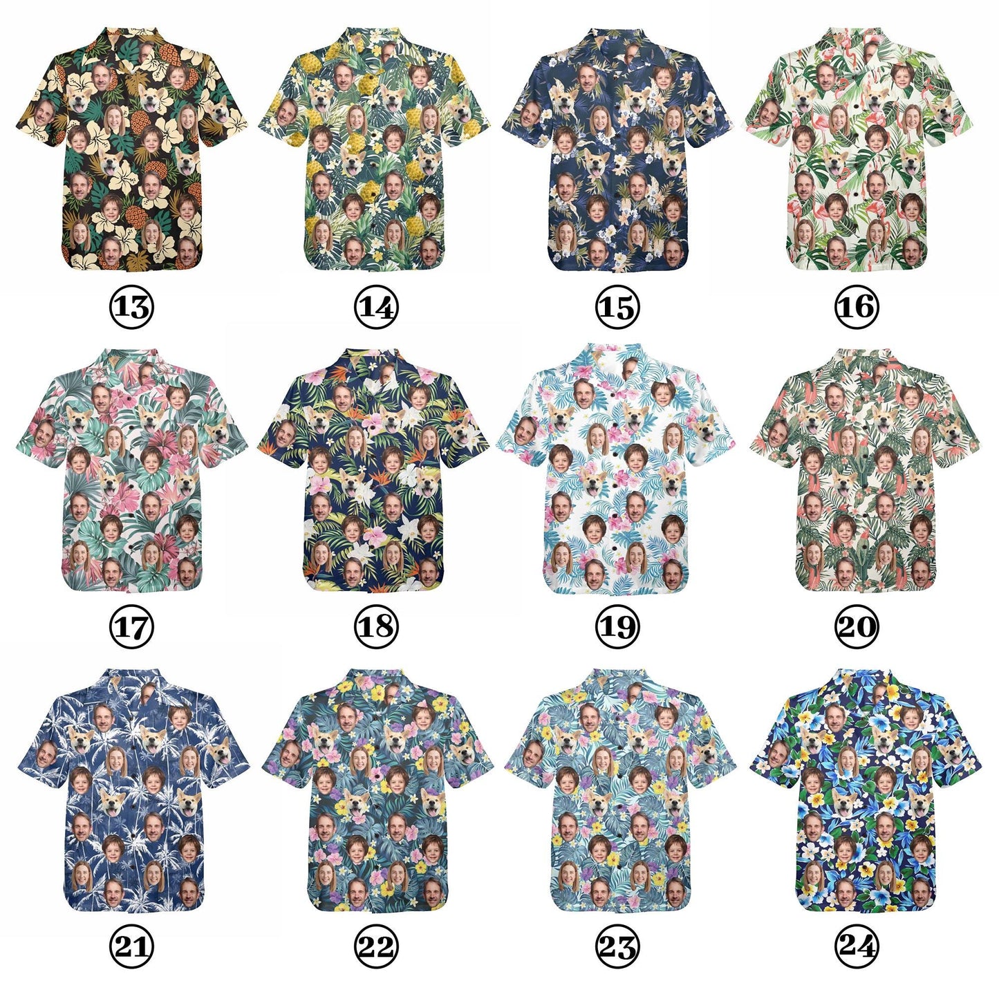 Custom Picture Face Hawaiian Shirt: Personalized Photo Floral Aloha Shirt, Dad Family Matching Shirts