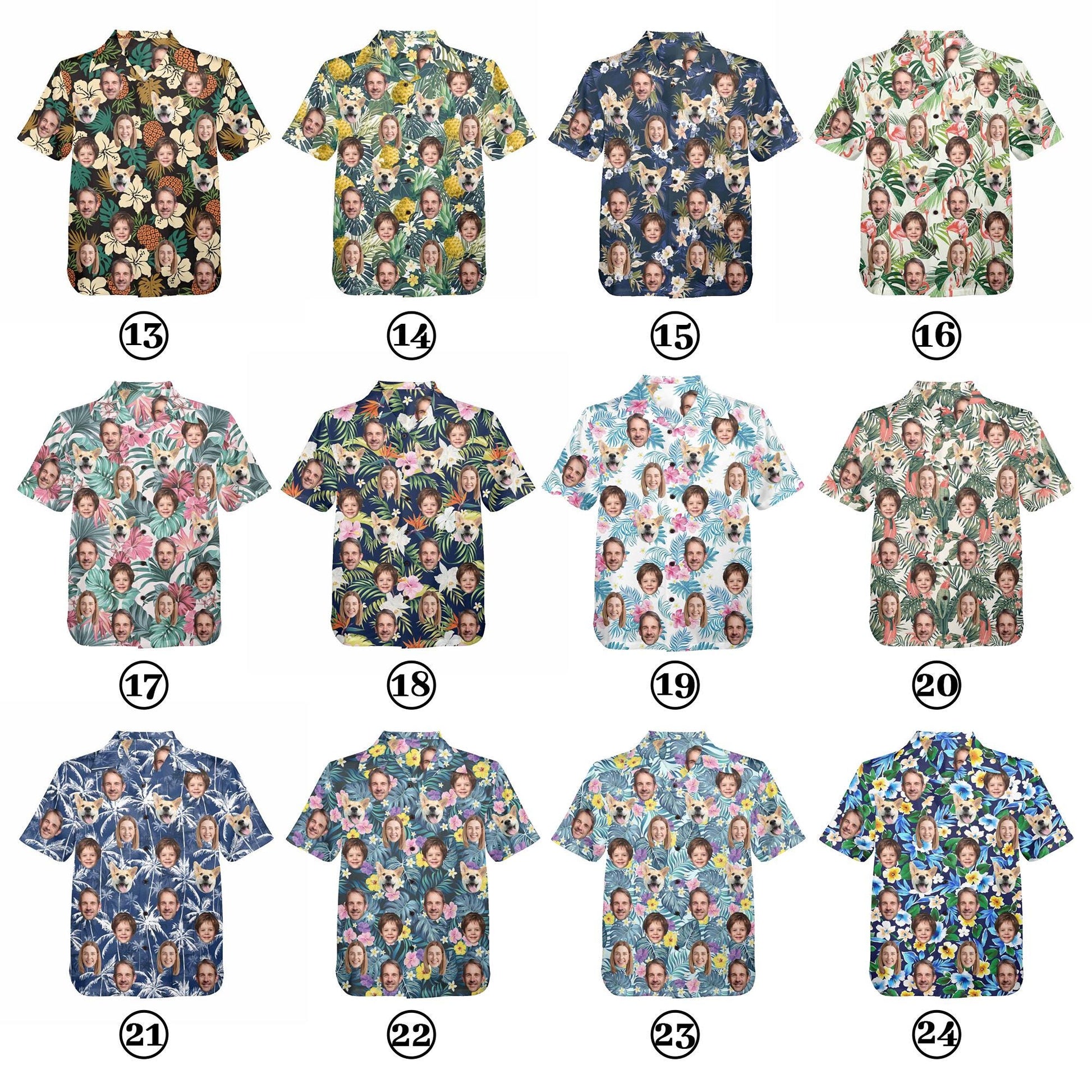 Custom Picture Face Hawaiian Shirt: Personalized Photo Floral Aloha Shirt, Dad Family Matching Shirts