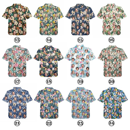 Custom Picture Face Hawaiian Shirt: Personalized Photo Floral Aloha Shirt, Dad Family Matching Shirts