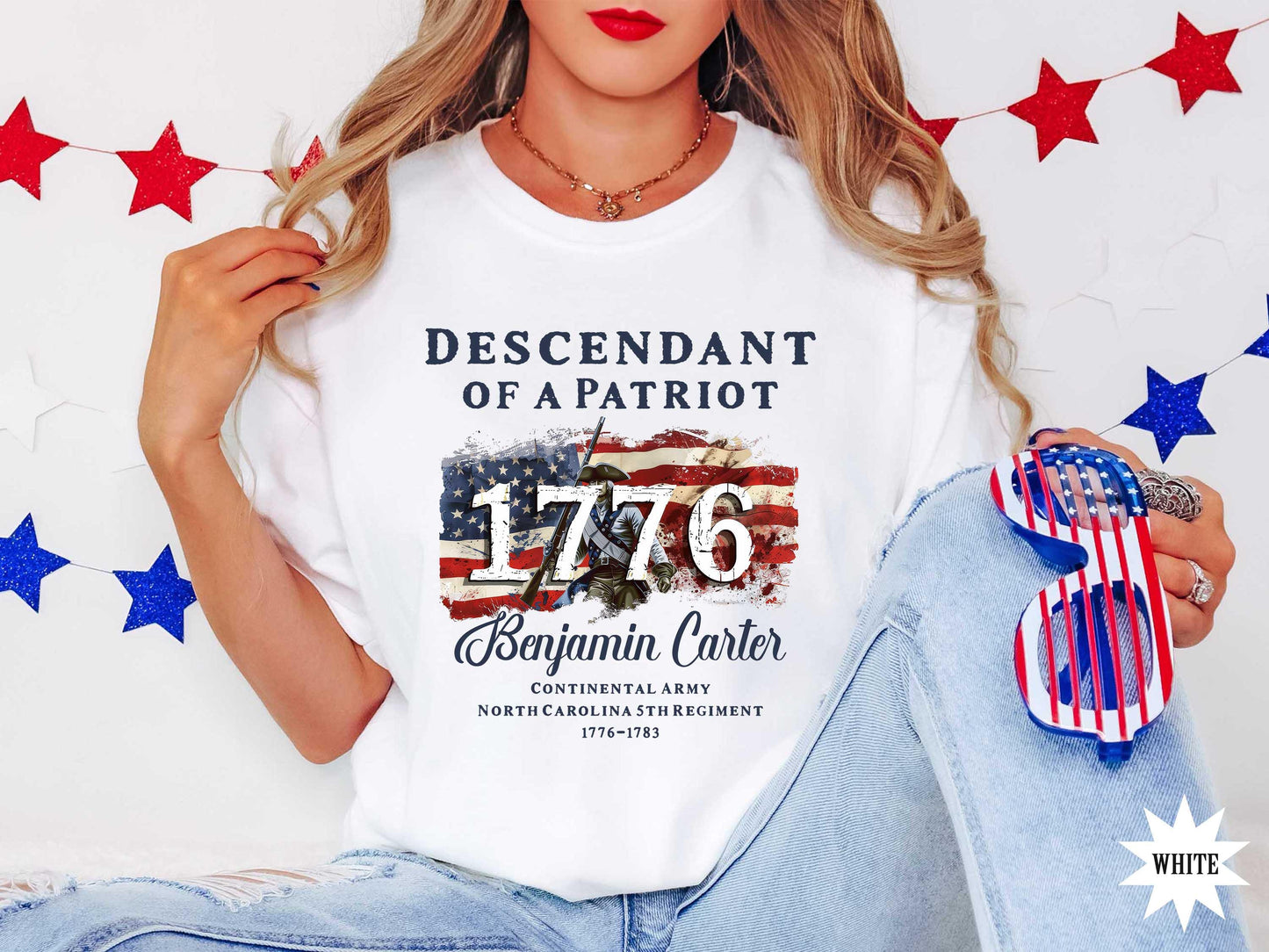 Comfort Colors® Descendant of a Patriot Shirt, Revolutionary War Heritage Tee, Vintage American Revolution Gift