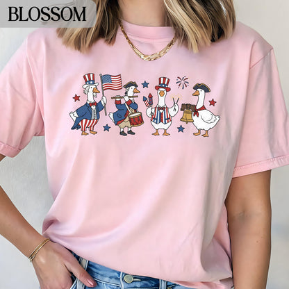 Patriotic Goose T-Shirts, July 4th Comfort Colors®, USA Pride, American, Independence Day Apparel