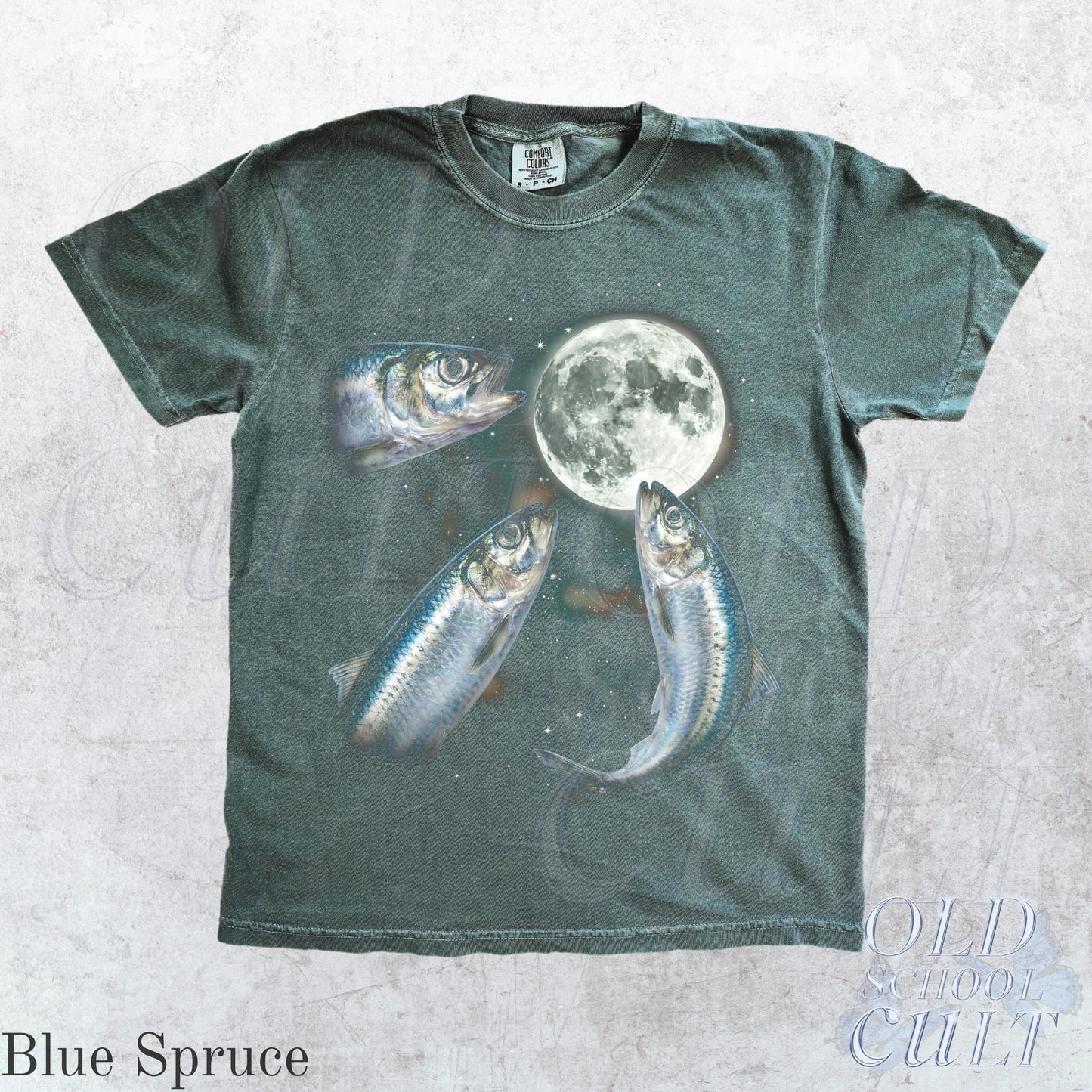 Sardine Howling To Moon Vintage Graphic T Shirt, Retro Silly Fish Gift Tee