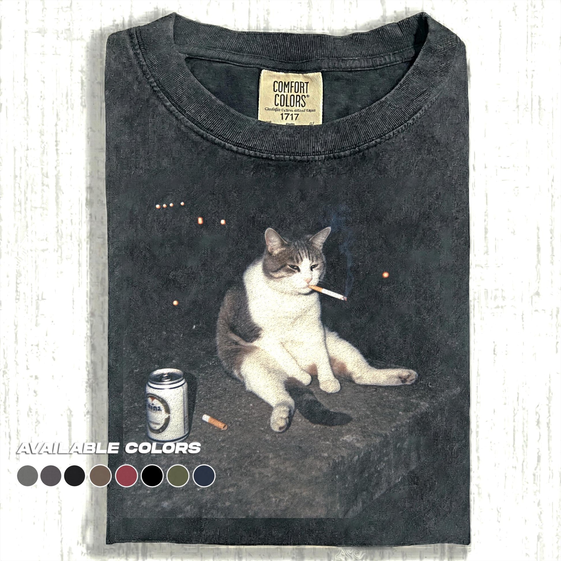 Comfort Colors® Drunk Cat Shirt | Funny Animal Meme Tee | Cat Shirt | Unisex Graphic T Shirt Cat Photo T-Shirt | Unisex Graphic Tee