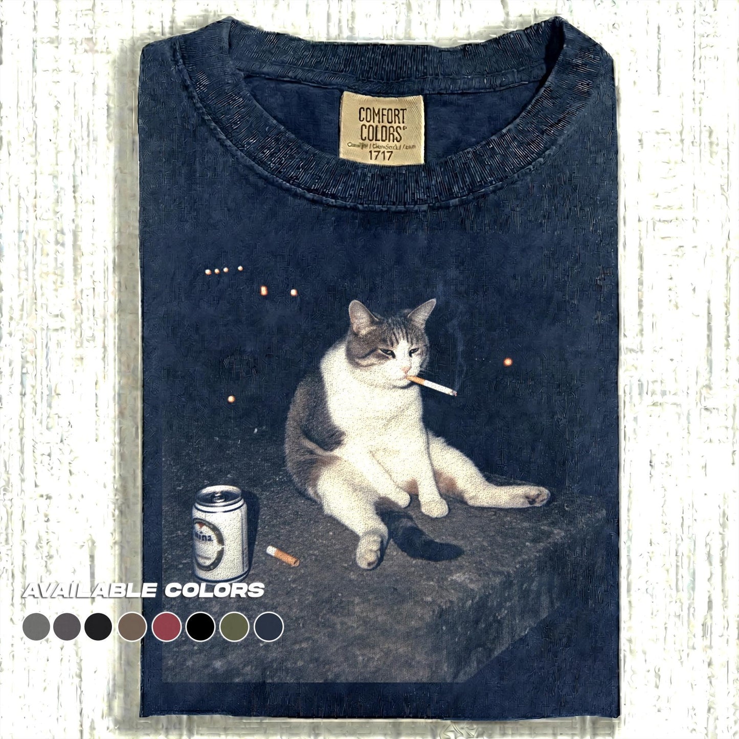 Comfort Colors® Drunk Cat Shirt | Funny Animal Meme Tee | Cat Shirt | Unisex Graphic T Shirt Cat Photo T-Shirt | Unisex Graphic Tee