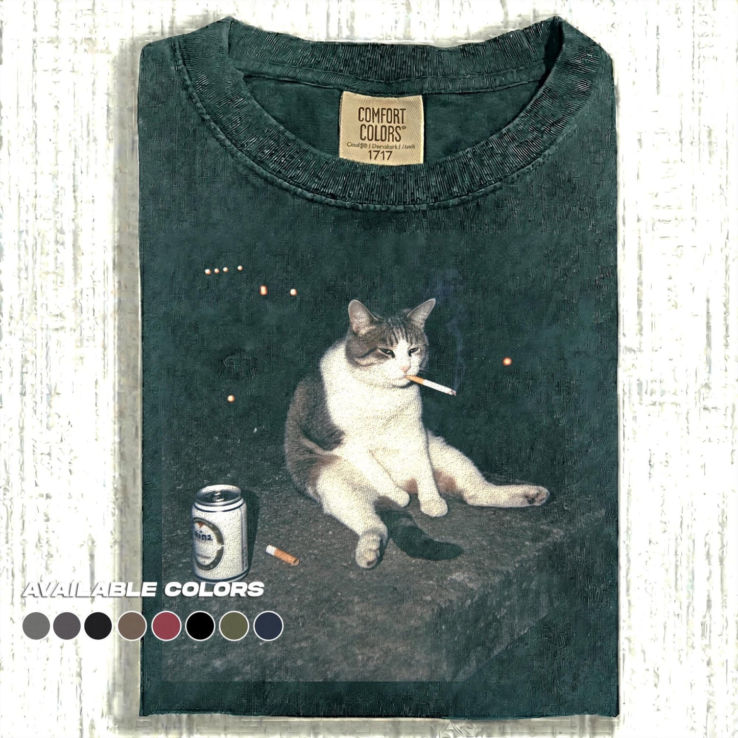 Comfort Colors® Drunk Cat Shirt | Funny Animal Meme Tee | Cat Shirt | Unisex Graphic T Shirt Cat Photo T-Shirt | Unisex Graphic Tee