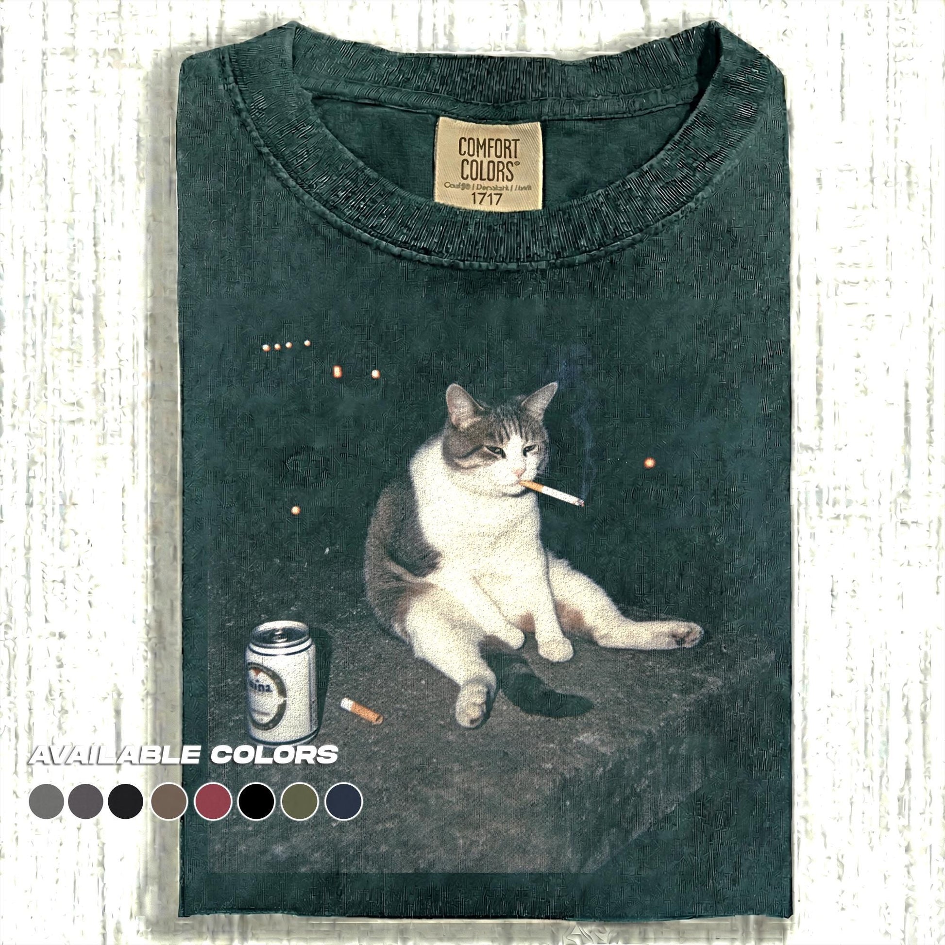 Comfort Colors® Drunk Cat Shirt | Funny Animal Meme Tee | Cat Shirt | Unisex Graphic T Shirt Cat Photo T-Shirt | Unisex Graphic Tee