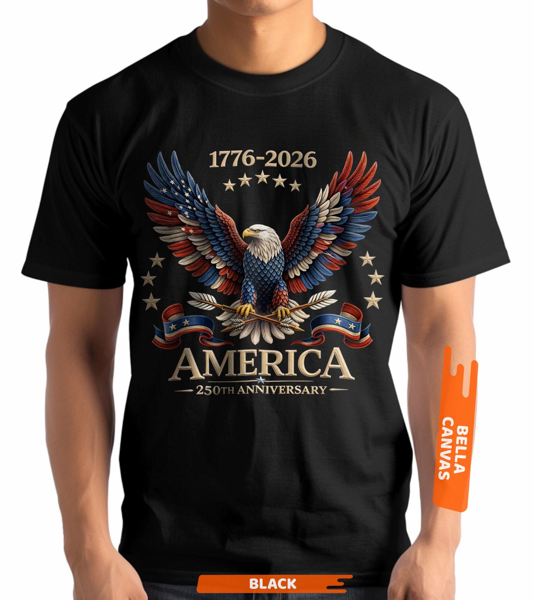 250th Anniversary America Patriotic T-Shirt, Bald Eagle American Flag Tee, 1776–2026 Shirt for Men & Women, 4th Of July Shirt, Patriotic Tee