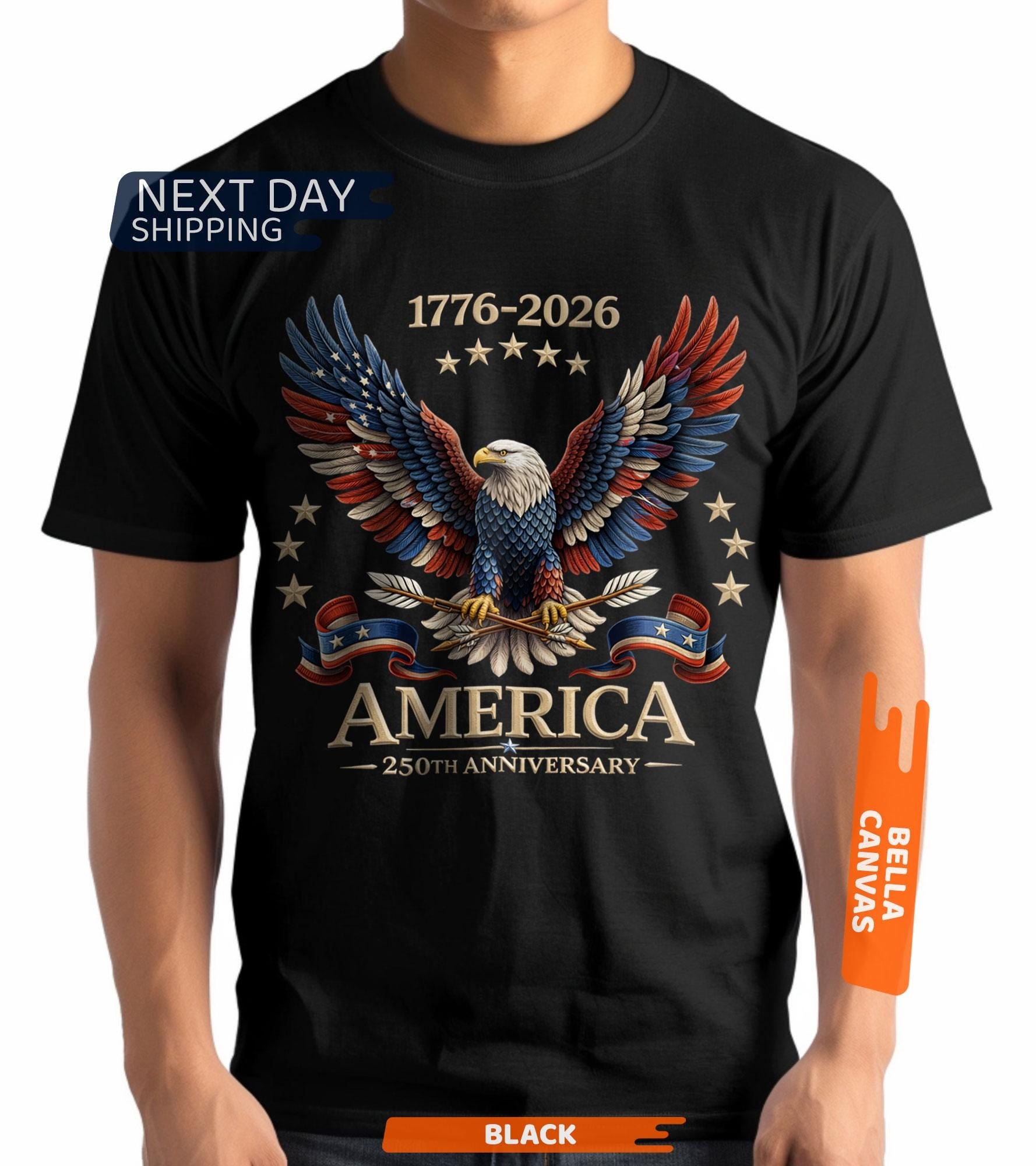 250th Anniversary America Patriotic T-Shirt, Bald Eagle American Flag Tee, 1776–2026 Shirt for Men & Women, 4th Of July Shirt, Patriotic Tee