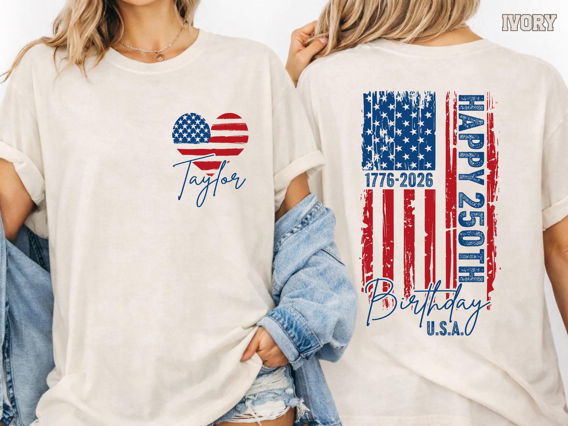 Comfort Colors® Custom USA 250th Birthday Shirt, 1776-2026 Independence Day Tee, , Fourth of July Family Tees