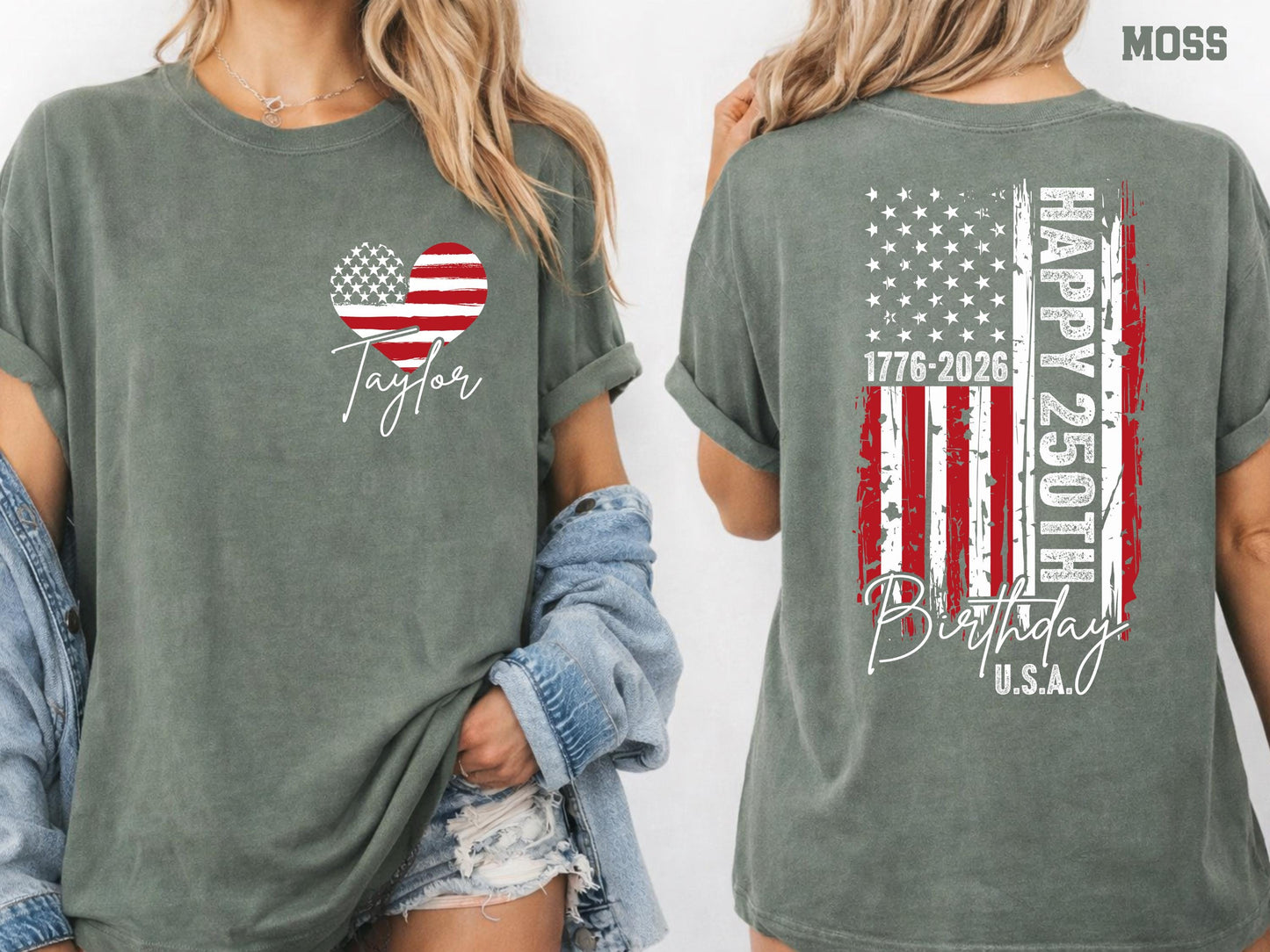 Comfort Colors® Custom USA 250th Birthday Shirt, 1776-2026 Independence Day Tee, , Fourth of July Family Tees