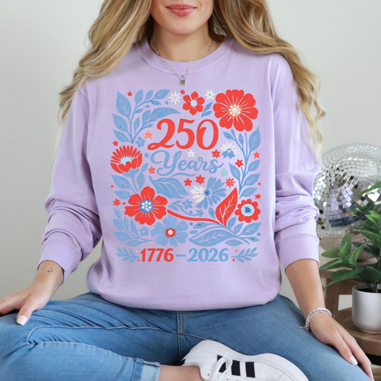 USA 250 Years Shirt 1776–2026 Patriotic Floral Tee, America 250th Shirt, July 4th Vintage Flowers Tee, Comfort Colors USA Celebration Shirt
