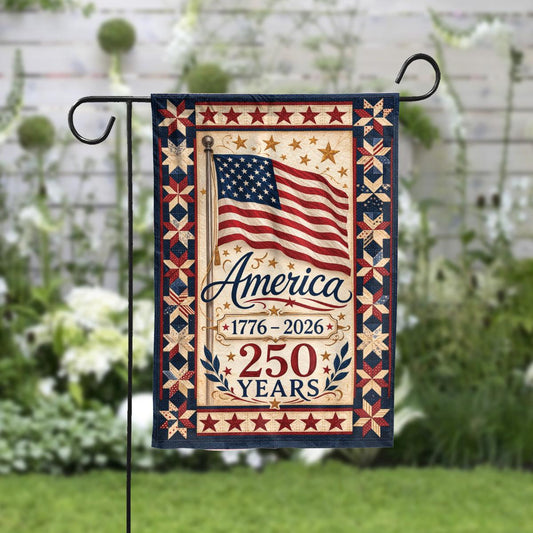 250 Years America Garden Flag – Patriotic Independence Decor, Vintage American Yard Flag