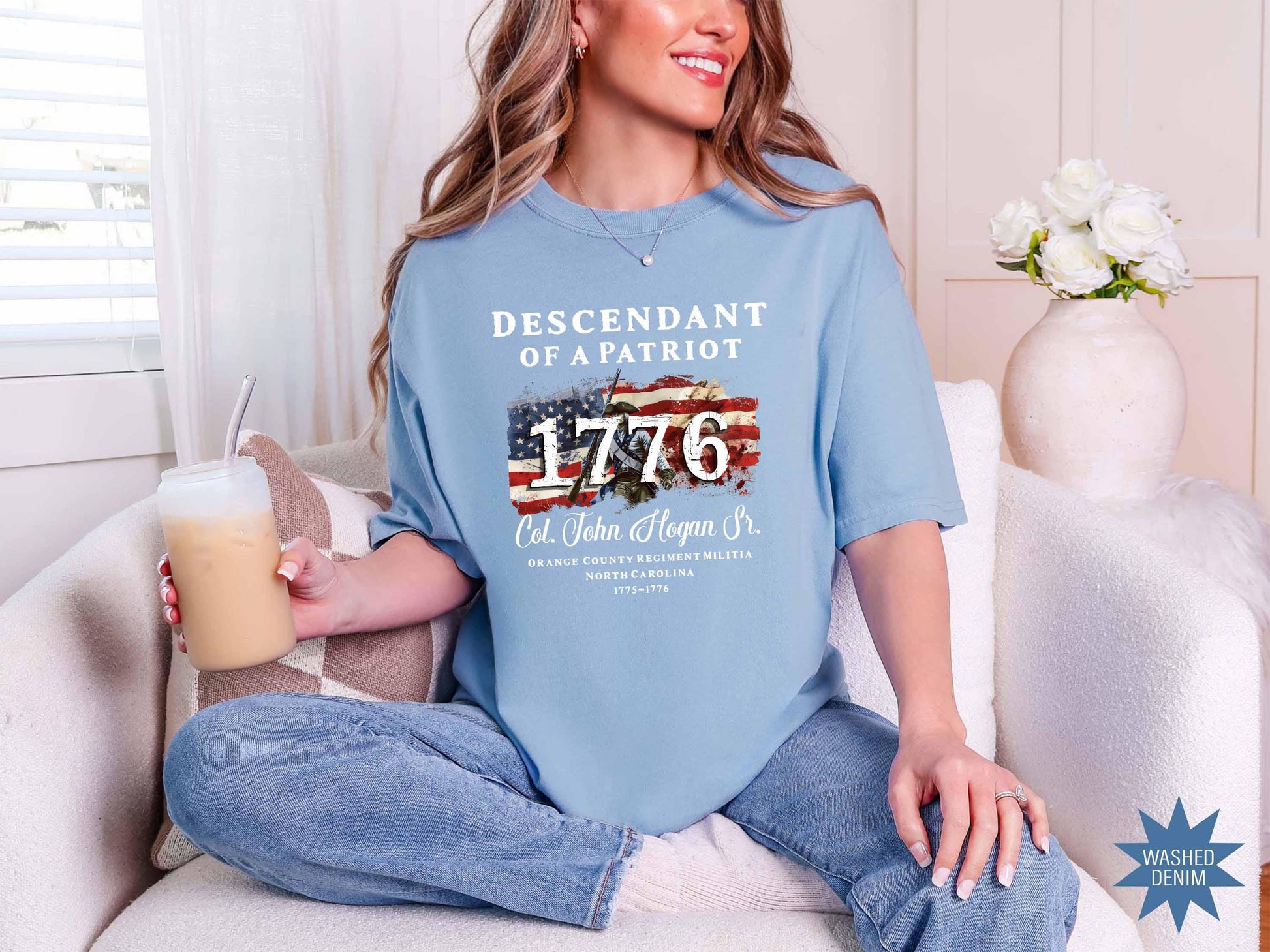 Comfort Colors® Descendant of a Patriot Shirt, Revolutionary War Heritage Tee, Vintage American Revolution Gift