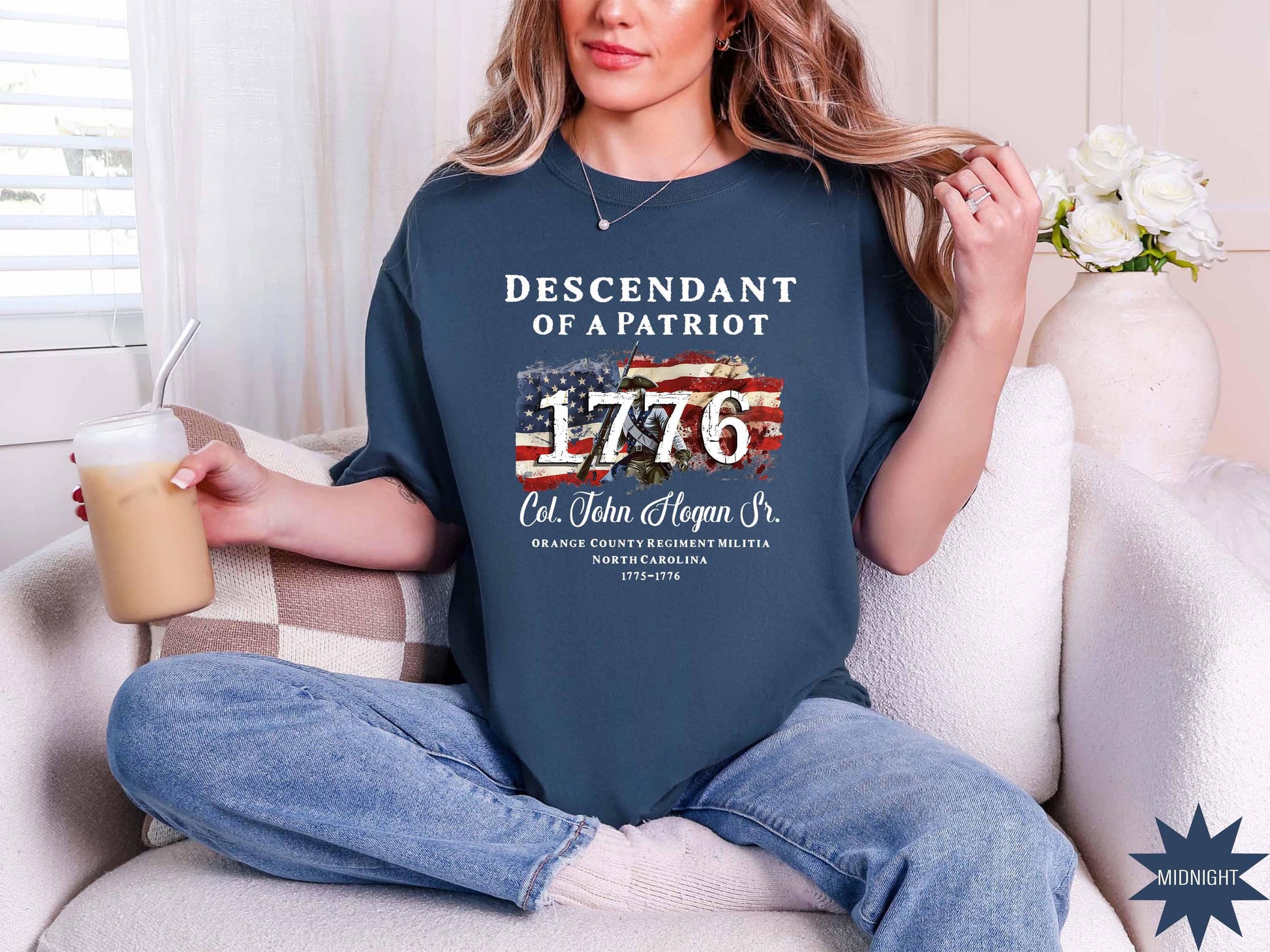 Comfort Colors® Descendant of a Patriot Shirt, Revolutionary War Heritage Tee, Vintage American Revolution Gift