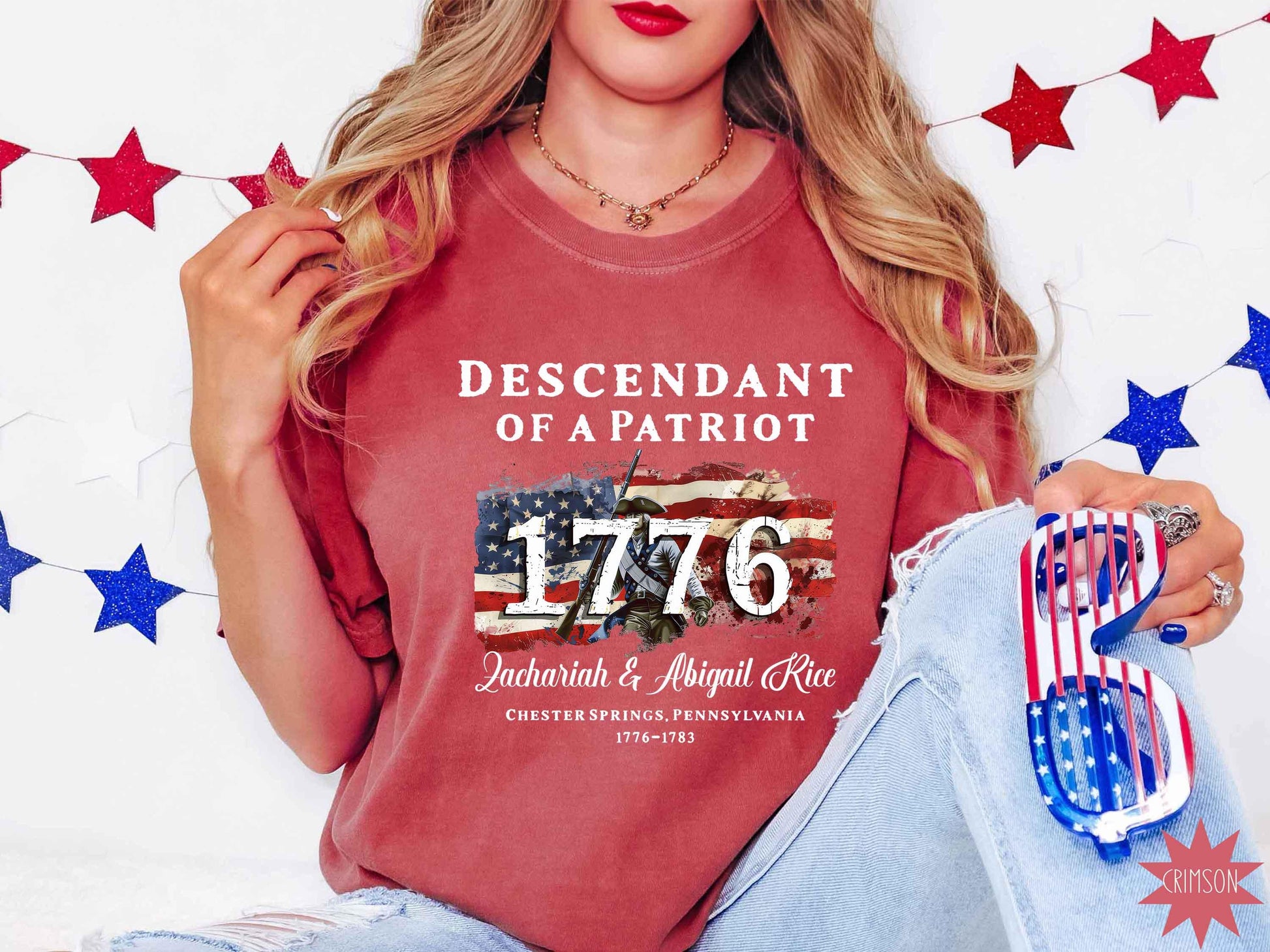 Comfort Colors® Descendant of a Patriot Shirt, Revolutionary War Heritage Tee, Vintage American Revolution Gift