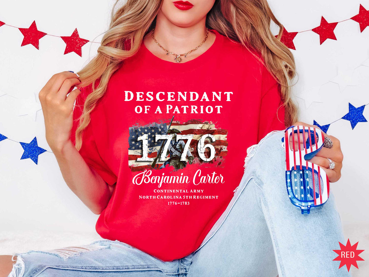 Comfort Colors® Descendant of a Patriot Shirt, Revolutionary War Heritage Tee, Vintage American Revolution Gift