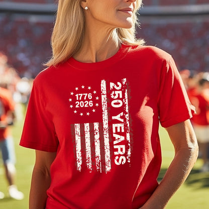America 250th Anniversary T-Shirt, Patriotic USA Flag 1776-2026 Tee