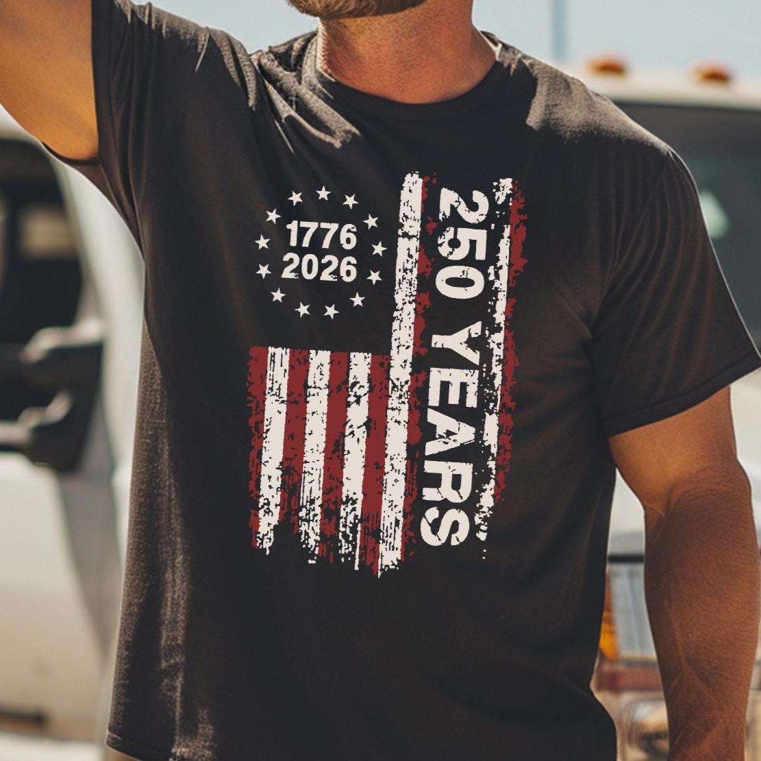 America 250th Anniversary T-Shirt, Patriotic USA Flag 1776-2026 Tee