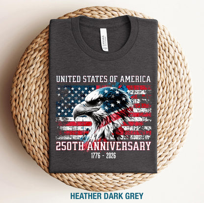 America 250th Anniversary T-Shirt, Patriotic USA Flag 1776-2026 Tee
