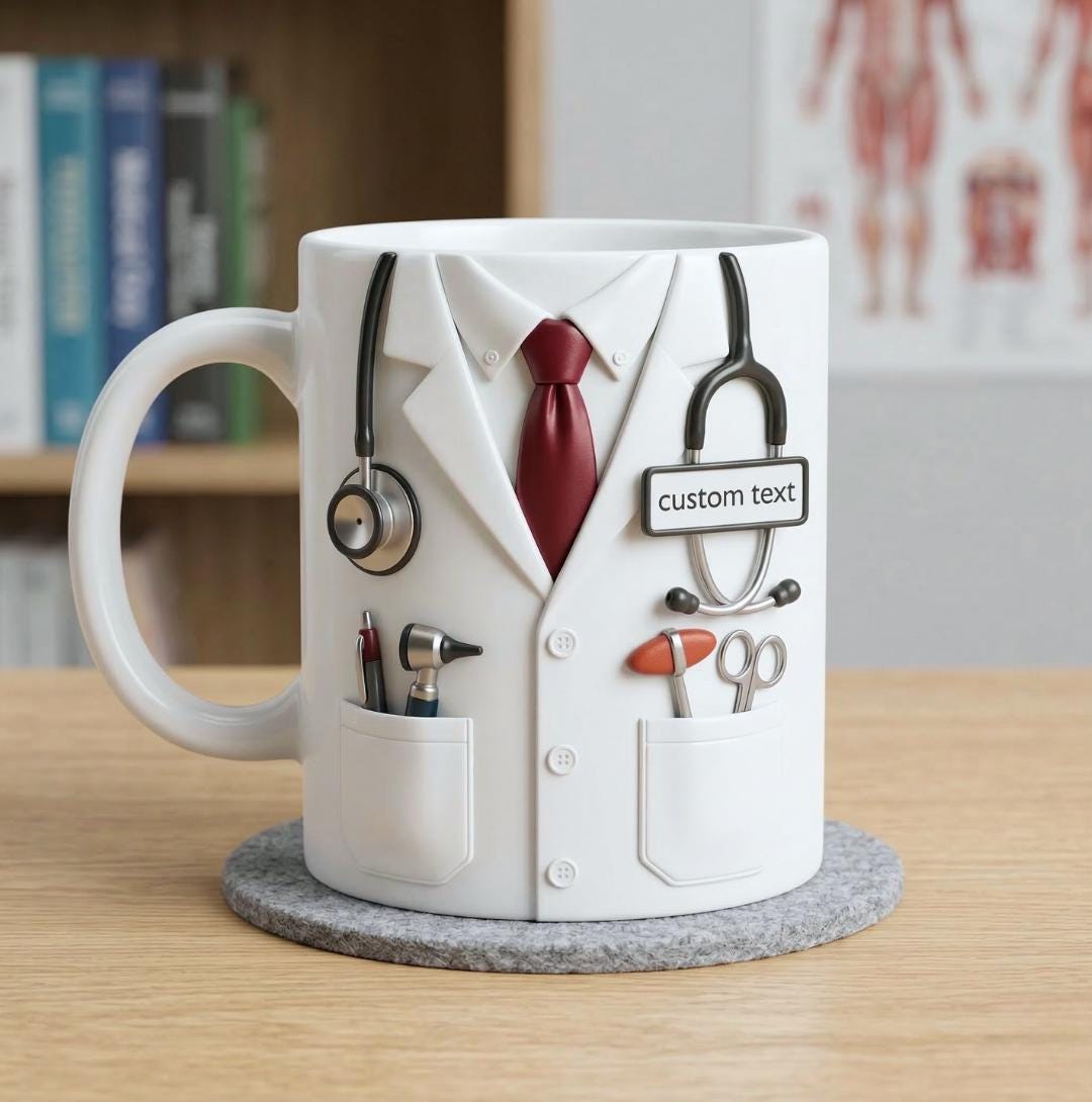 Doctor Mug with Name, Personalized Medical Gift, Custom Doctor Mom Dad Appreciation Mug, Doctor Graduation Gift, Nurse & Physician Gift