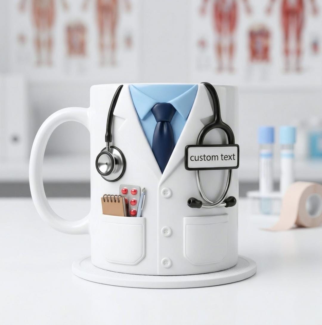 Doctor Mug with Name, Personalized Medical Gift, Custom Doctor Mom Dad Appreciation Mug, Doctor Graduation Gift, Nurse & Physician Gift