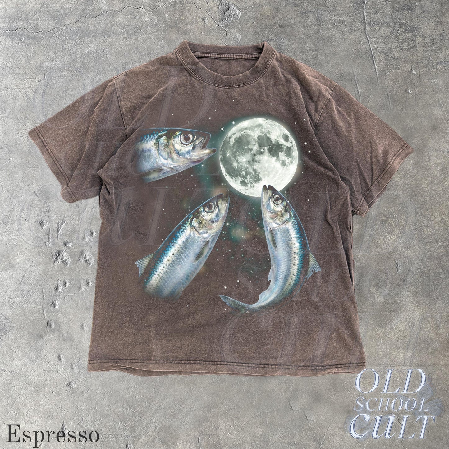 Sardine Howling To Moon Vintage Graphic T Shirt, Retro Silly Fish Gift Tee