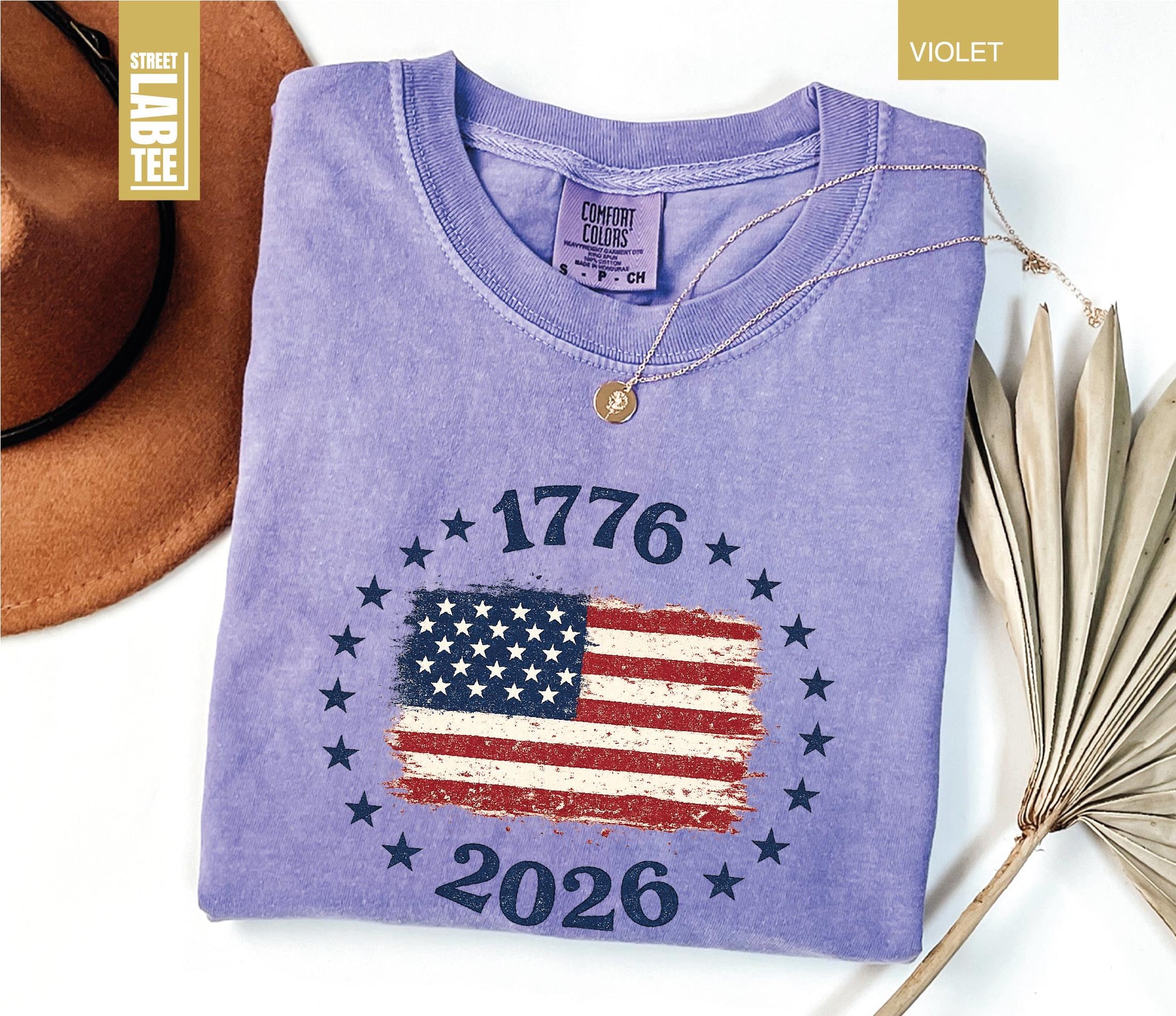 Made in America Comfort Colors® T-Shirt, USA Flag Shirt, America 250th Anniversary Tee, Patriotic Gift, 4th of July, Independence Day Top