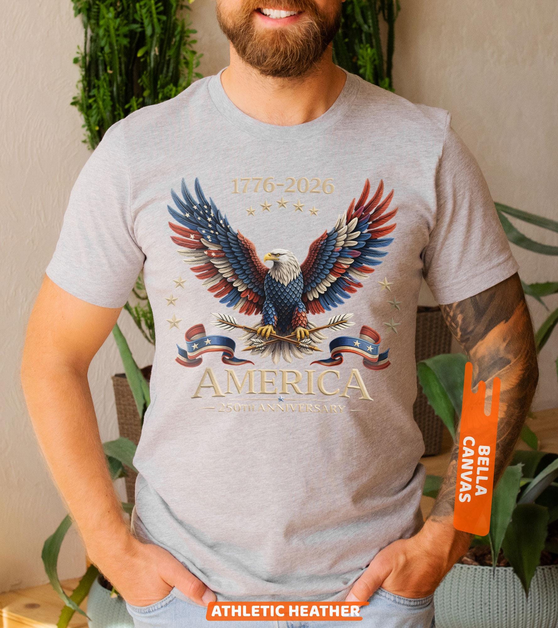 250th Anniversary America Patriotic T-Shirt, Bald Eagle American Flag Tee, 1776–2026 Shirt for Men & Women, 4th Of July Shirt, Patriotic Tee