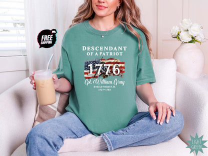 Comfort Colors® Descendant of a Patriot Shirt, Revolutionary War Heritage Tee, Vintage American Revolution Gift