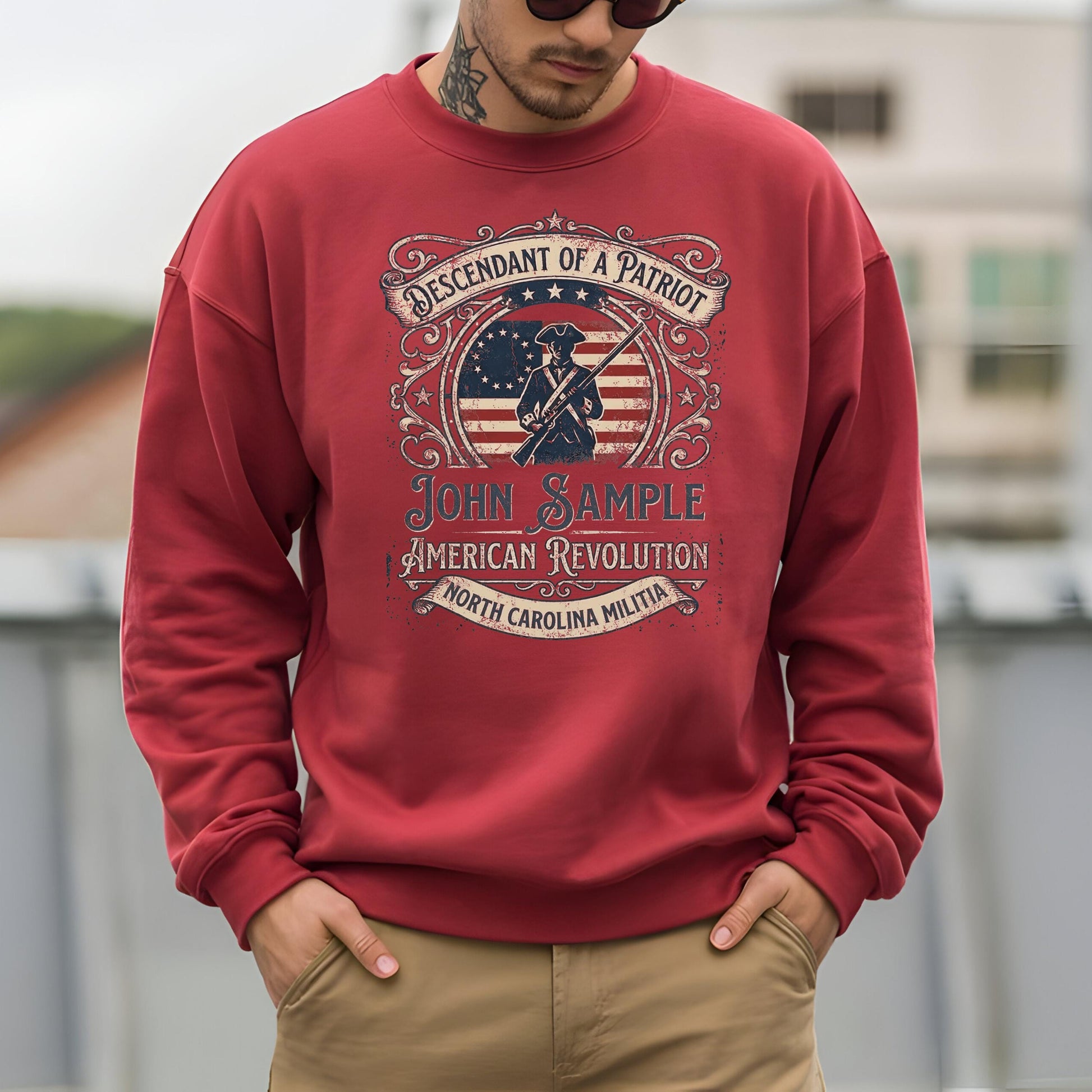 Descendant of a Patriot Custom Shirt, American Revolution 250 Anniversary Shirt, Personalized Patriot Ancestor Tee, Militia Gift
