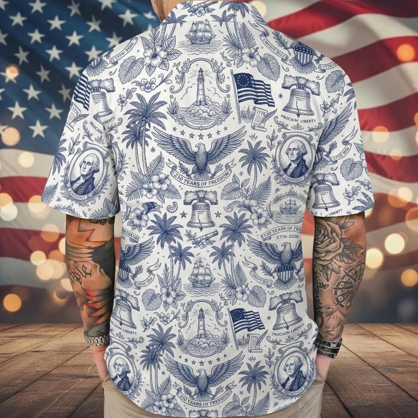 America 250 Hawaiian Shirt 1776–2026, Vintage Patriotic Button Down Shirt, 250 Years of America Celebration Shirt, USA Anniversary Shirt