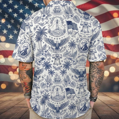 America 250 Hawaiian Shirt 1776–2026, Vintage Patriotic Button Down Shirt, 250 Years of America Celebration Shirt, USA Anniversary Shirt