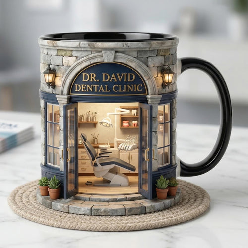 Custom Dental Clinic Mug, Dentist Mug, Personalized Dental Doctor Coffee Mug, Dentist Appreciation Gift
