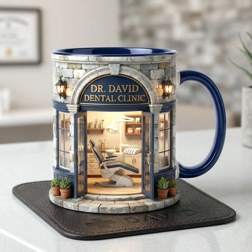 Custom Dental Clinic Mug, Dentist Mug, Personalized Dental Doctor Coffee Mug, Dentist Appreciation Gift