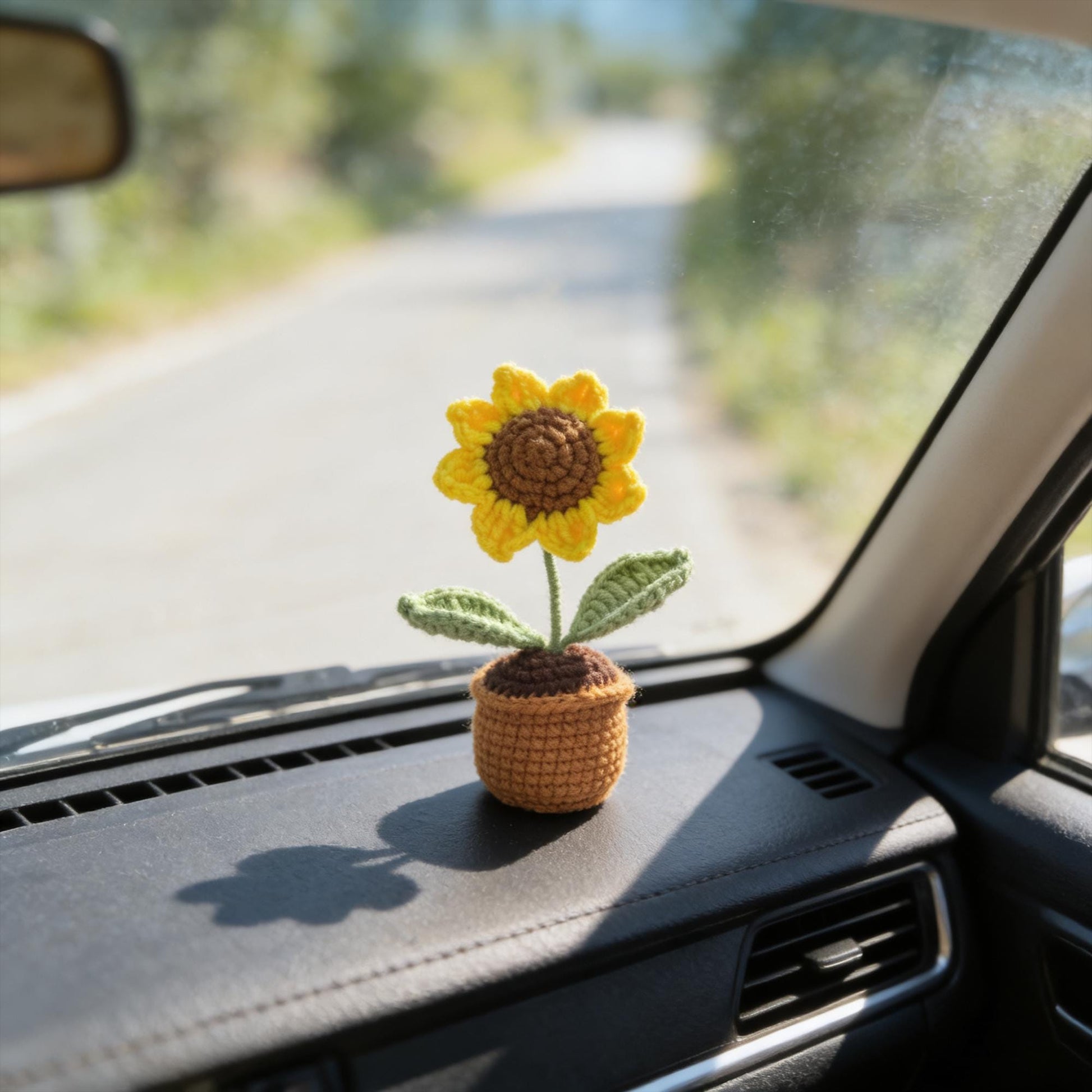 Crochet Sunflower | Handmade Knitted Flower Pot | Desk Decor | Amigurumi Sunflower Gift | Mini Potted Plant