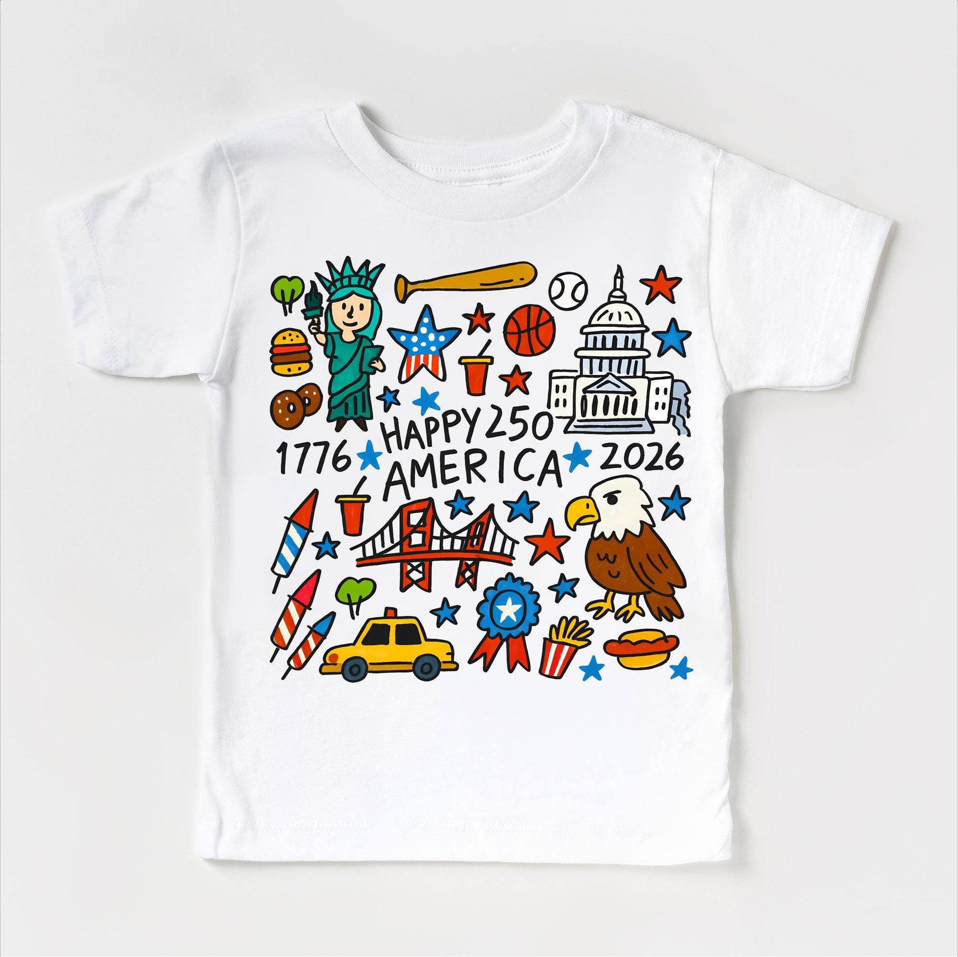 America's 250th 4th Of July Anniversary Shirt | 1776–2026 Patriotic Tee | USA America Flag T-Shirt | July 4 Kids Outfit