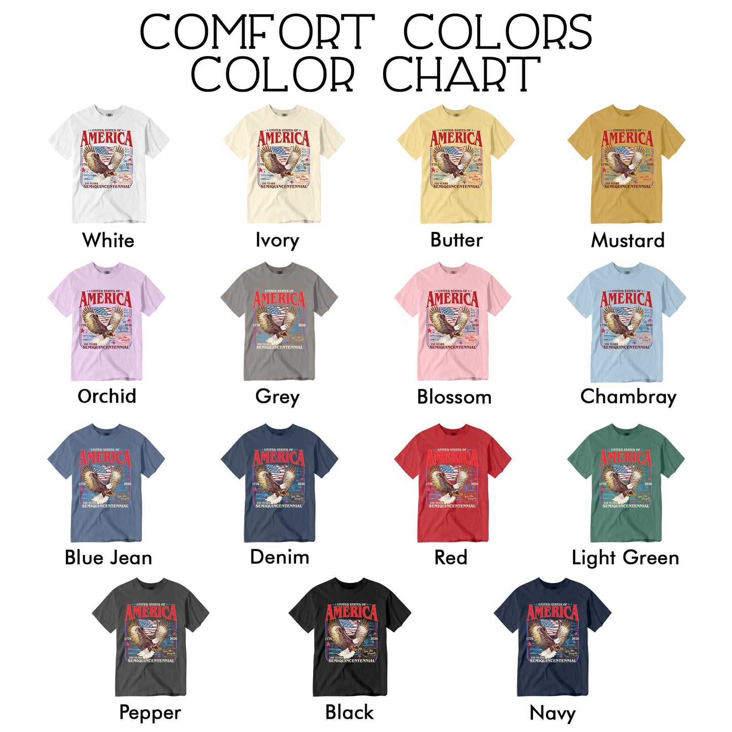 America 250th Anniversary Comfort Colors Shirt, We The People Patriotic Eagle American Flag T-Shirt, 1776 - 2026 USA Flag Semiquincentennial