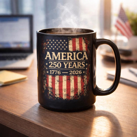 America 250 Mug, 1776 to 2026 Coffee Cup, 250th Anniversary, USA Flag Mug, Patriotic Gift, Independence Day, 4th of July Cup, History Buff