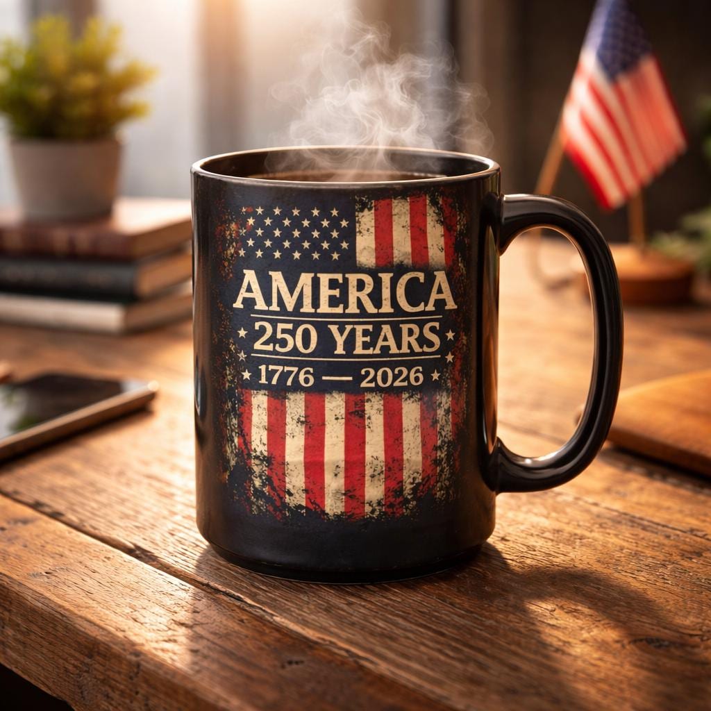 America 250 Mug, 1776 to 2026 Coffee Cup, 250th Anniversary, USA Flag Mug, Patriotic Gift, Independence Day, 4th of July Cup, History Buff